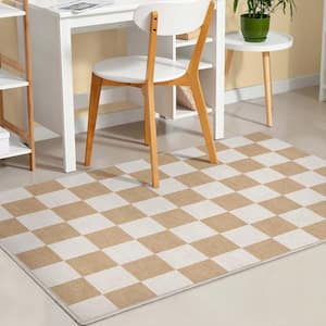 Yellow 3 ft. 3 in. x 5 ft. Flat-Weave Apollo Square Modern Geometric Boxes Area Rug
