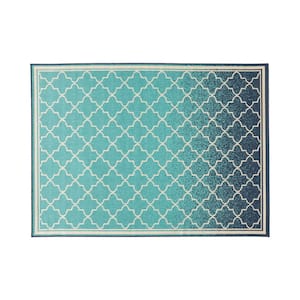 Moroccan Trellis Gradual Textured Weave 5.3 ft. x 7ft. Indoor/Outdoor Patio Area Rug