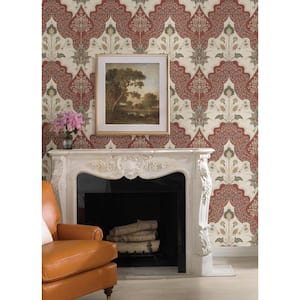 Auden Ruby Red Floral Grandeur Wallpaper Sample