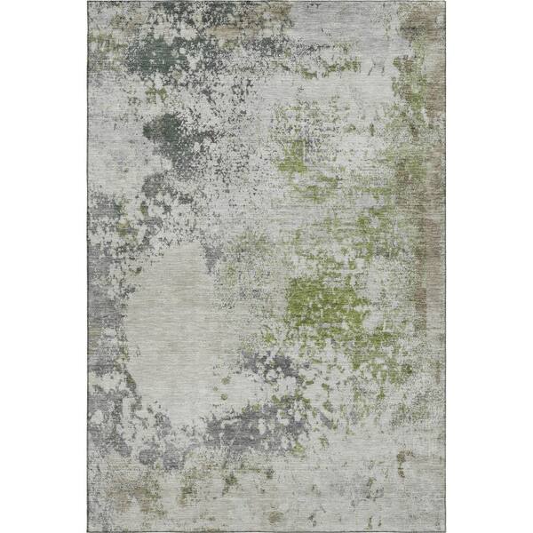 Mayfield Premium Machine Washable Abstract AMF2070 Linen 9 ft. x 12 ft. Area Rug