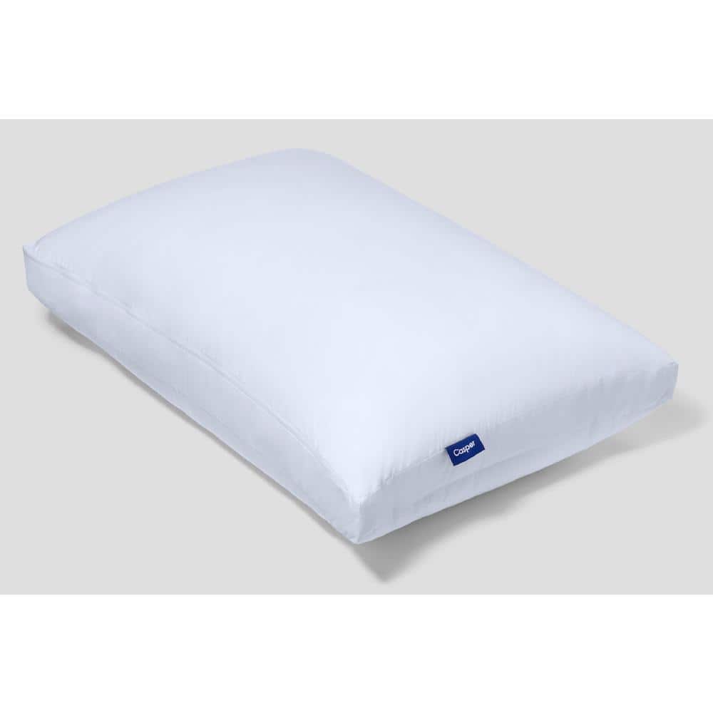 Standard White Cotton Pillow with Microfiber Fill