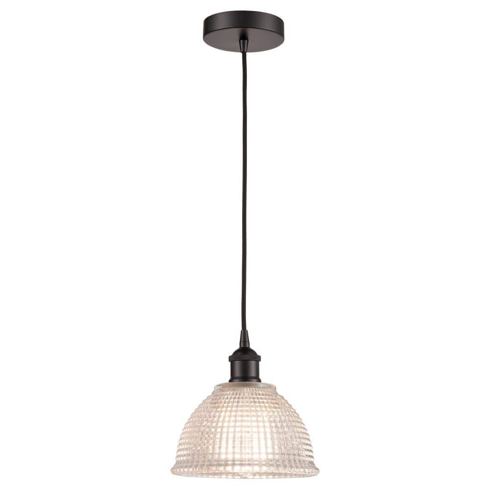 Arietta 60-Watt 1-Light Oil Rubbed Bronze Standard Mini Pendant Light with Clear Glass Shade, No Bulbs Included price history on PriceWatchPro