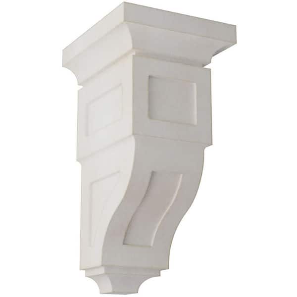 Ekena Millwork 6 in. x 12 in. x 6-3/4 in. Chalk Dust White Large Reyes Wood Vintage Decor Corbel