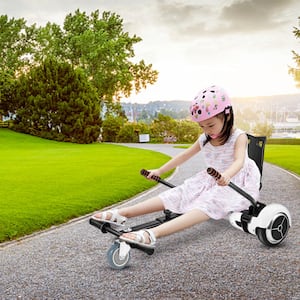 Hoverboard Kart Accessory Scooter Frame with 2 LED Swivel Wheel for 6.5 in. 8 in. 8.5 in. 10 in. Self Balancing Scooter