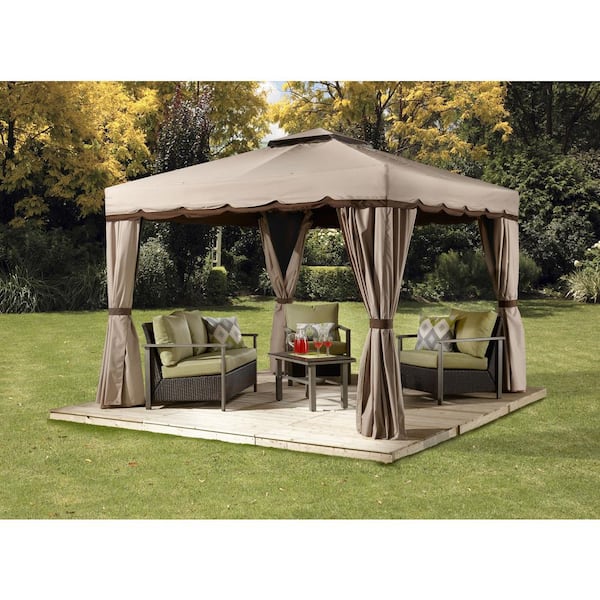 Sojag Roma 10 Ft. X 10 Ft. Grey Soft Top Steel Framed Gazebo 500 ...