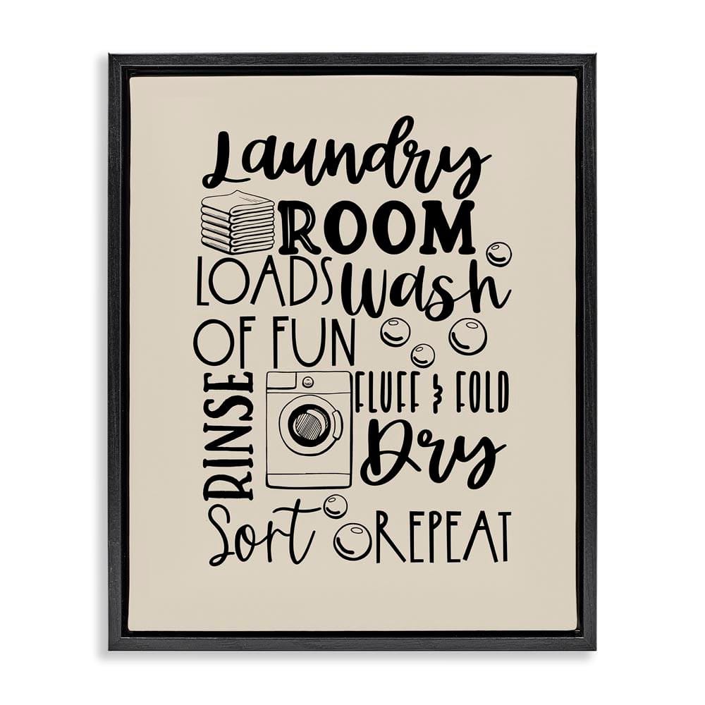 Laundry Phrases Mixed Typography by Daniela Santiago Black Floater Frame Typography Graphic Art Print 31 in. x 25 in. price history on PriceWatchPro