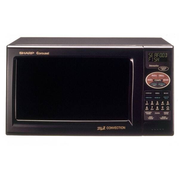 Sharp Refurbished 0.9 cu. ft. 900W Countertop Convection Microwave Oven in Black-DISCONTINUED