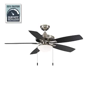Gazebo III 52 in. Indoor/Outdoor Wet Rated Brushed Nickel Ceiling Fan with LED Bulbs Included