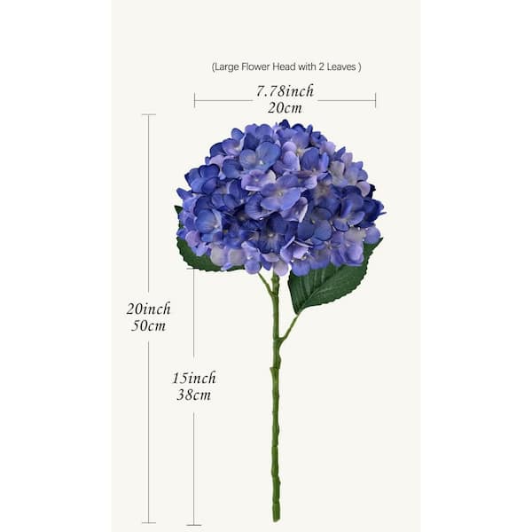 4-Pieces 20 in. Purple Indoor/Outdoor Artificial Hydrangea Flower