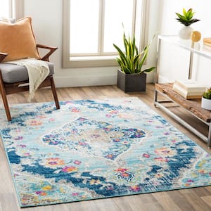 Marisol Blue 5 ft. 3 in. x 7 ft. 1 in. Medallion Area Rug