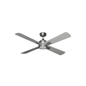 Captiva 52 in. LED Satin Steel Ceiling Fan and Light with Remote Control