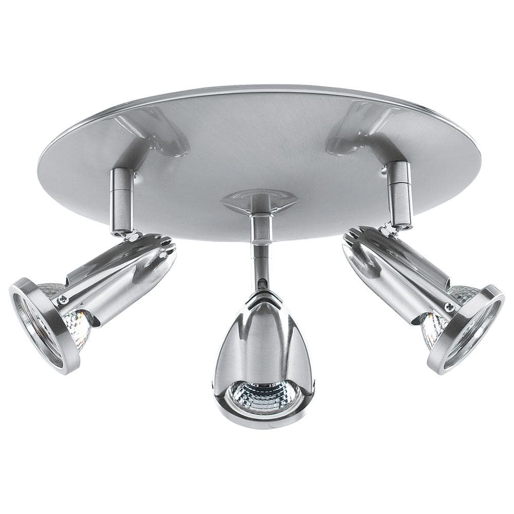 Brushed Steel 10" LED Cluster Spotlight Flush Mount