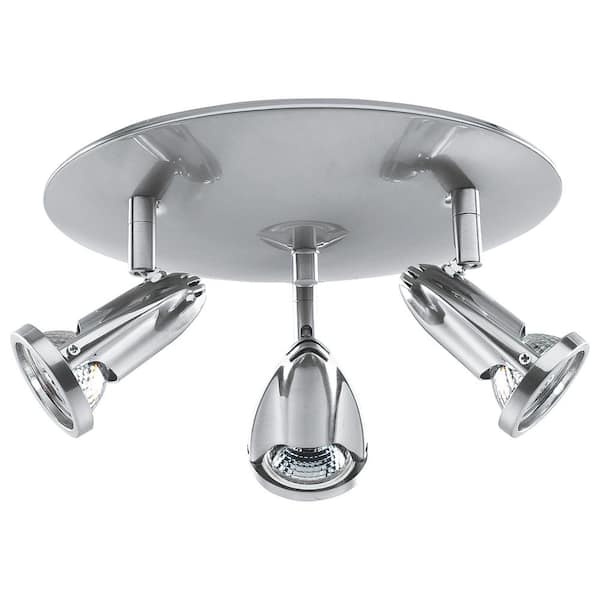Access Lighting Cobra 10 in. 3-Light Brushed Steel Flush Mount