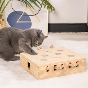 Interactive Whack-A-Mole Solid Wood Toys for Cats