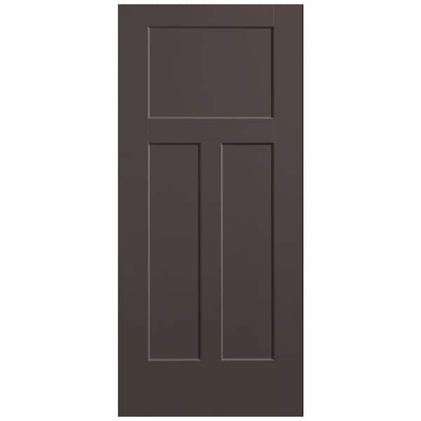 Masonite 36 in. x 80 in. 3-Panel Winslow Single Bore Solid Core Willow Wood Molded Composite Interior Door Slab