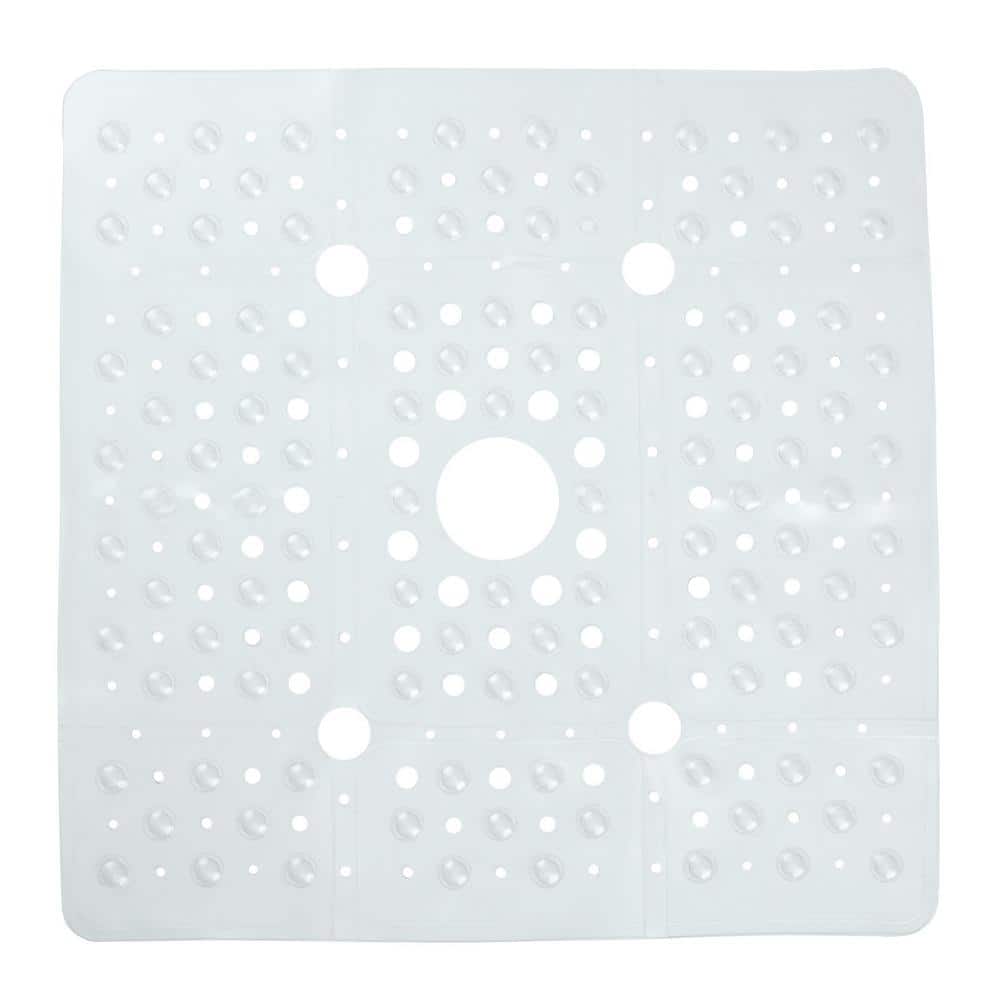 Clear Extra Large Non-Slip Square Shower Mat, 27"