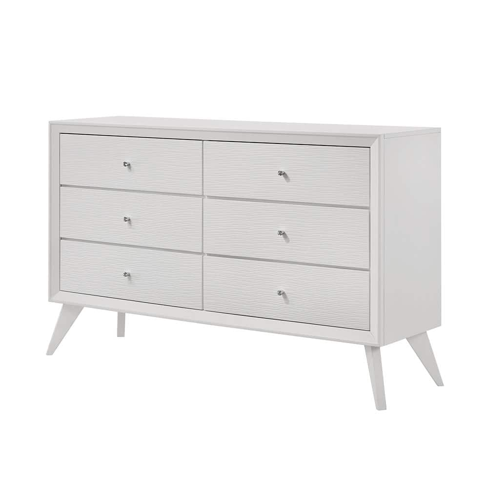 Cerys White Finish 6-Drawers 16.61 in. Dresser without Mirror -  Acme Furniture, BD01561