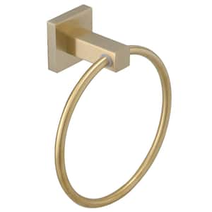 Wall Mounted Towel Ring Bath Round Towel Hanger for Bathroom Toilet Kitchen Stainless Steel in Brushed Gold