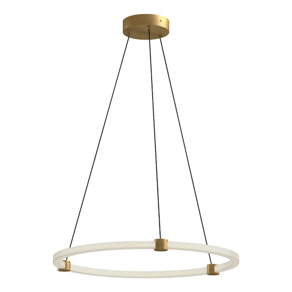 Bruni 24 in. 1 Light 33-Watt Brushed Gold Integrated LED Pendant Light