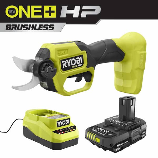 RYOBI ONE+ HP 18V Brushless Cordless Pruner with 2.0 Ah Battery and Charger