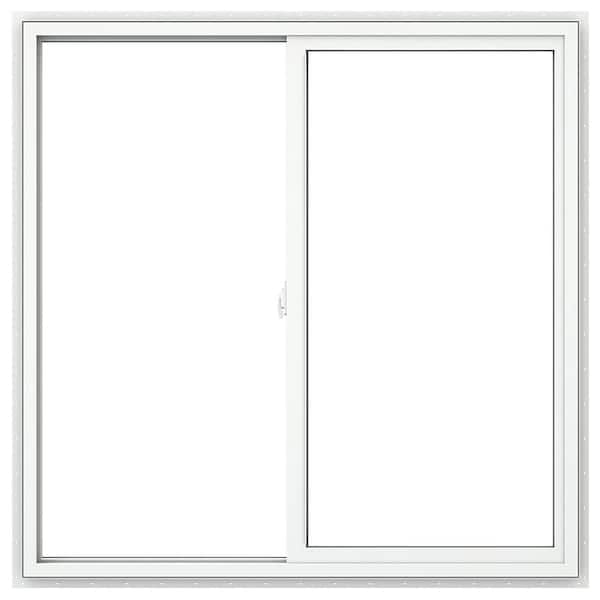 V-2500 Series 47.5 in. W x 35.5 in. H Left-Handed White Vinyl Low-E Sliding New Construction Window w/ Nail Fin Frame