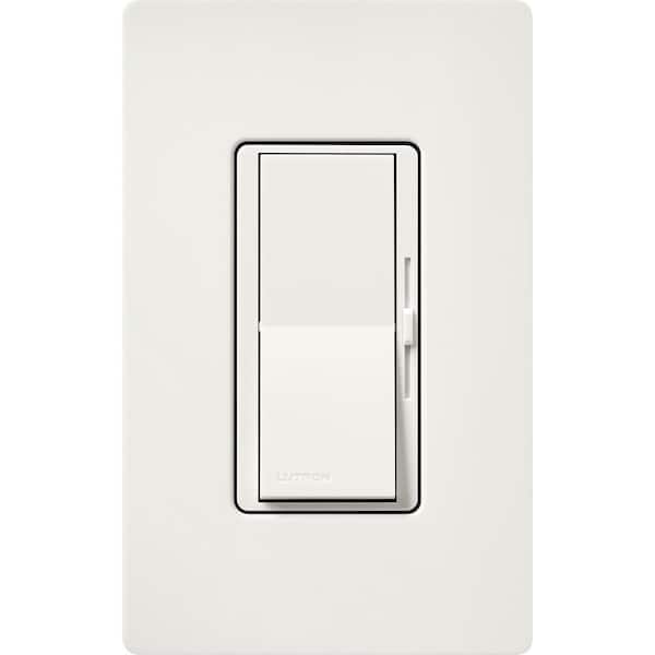 Lutron Diva Reverse-Phase Rocker Dimmer Switch, 250-Watt LED/Single Pole or 3-Way, Neutral Required, Architectural White