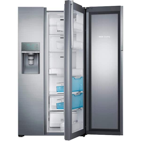 Samsung 28.5 cu. ft. Side by Side Refrigerator in Stainless Steel, Food Showcase Design