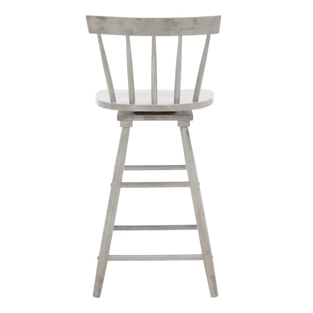 Gray Wood Swivel Windsor Counter Stool