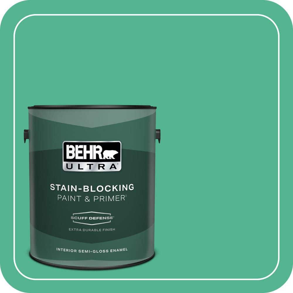 1 gal. #MQ4-16 Aruba Green Extra Durable Semi-Gloss Enamel Interior Paint & Primer price history on PriceWatchPro
