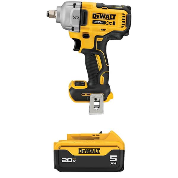 20V Max XR Lithium-Ion Cordless 1/2 in. Impact Wrench with 20V Max Premium 5.0Ah Battery Pack