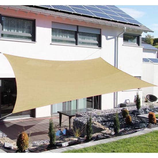 Sand High-Density Polyethylene Rectangular Patio Sun Shade Sail