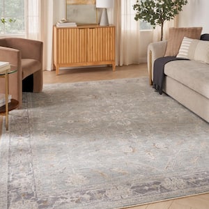 Asher Blue Ivory 8 ft. x 10 ft. All-over design Traditional Area Rug