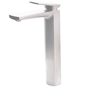 Thix Single Handle Single Hole Vessel Bathroom Faucet and Spot Resistant in Brushed Nickel
