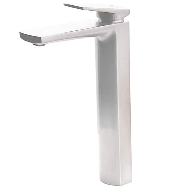 Novatto Thix Single Handle Single Hole Vessel Bathroom Faucet and Spot Resistant in Brushed Nickel