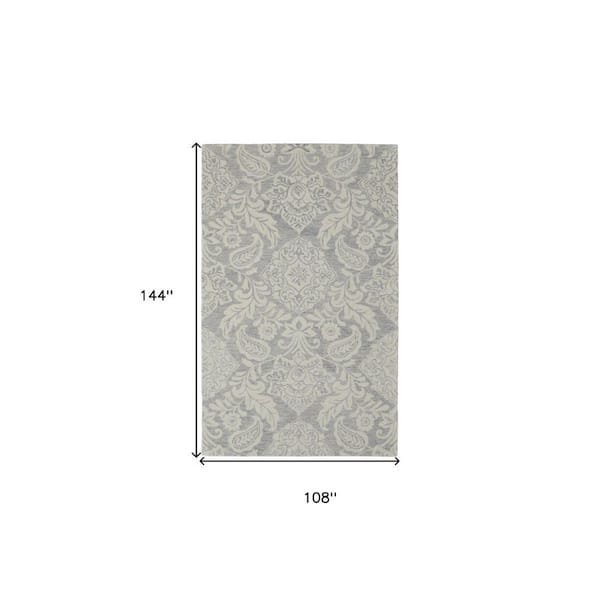 2 ft. x 8 ft. Blue, Ivory Paisley Area Rug