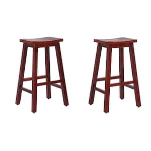 Lincoln 29 in. Cherry Solid Wood Bar Stool (Set of 2)