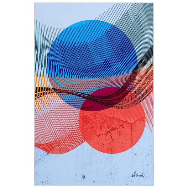 Empire Art Direct Multi-Colored 5 ft. x 8 ft. Ephemeral Sunset Washable Circles Art Area Rug