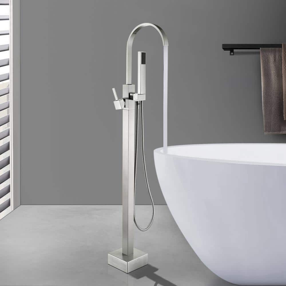 PENGFANG WORLDWIDE LLC P016BNTF Single Handle Floor Mounted Tub Faucet with Handshower