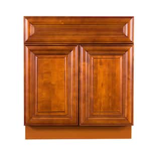 Cambridge Assembled 30x34.5x24 in. Base Cabinet with 2 Doors and 1 Drawer in Chestnut