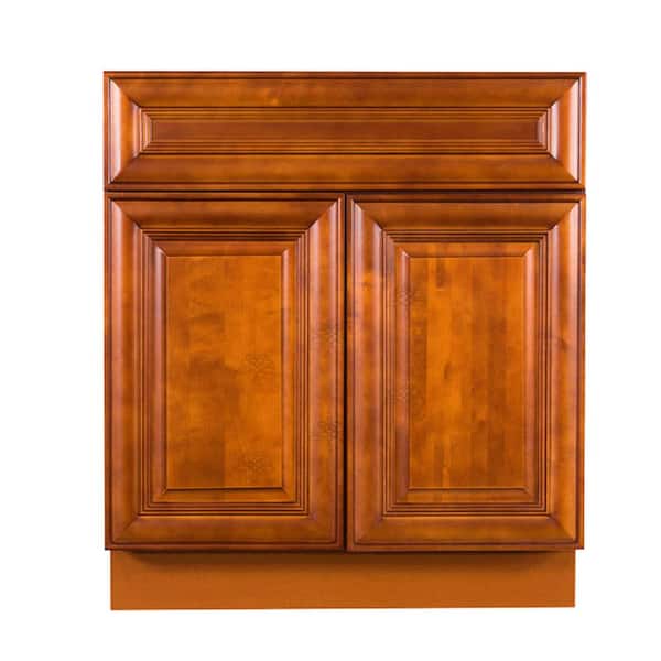 LIFEART CABINETRY Cambridge Assembled 30x34.5x24 in. Base Cabinet with 2 Doors and 1 Drawer in Chestnut