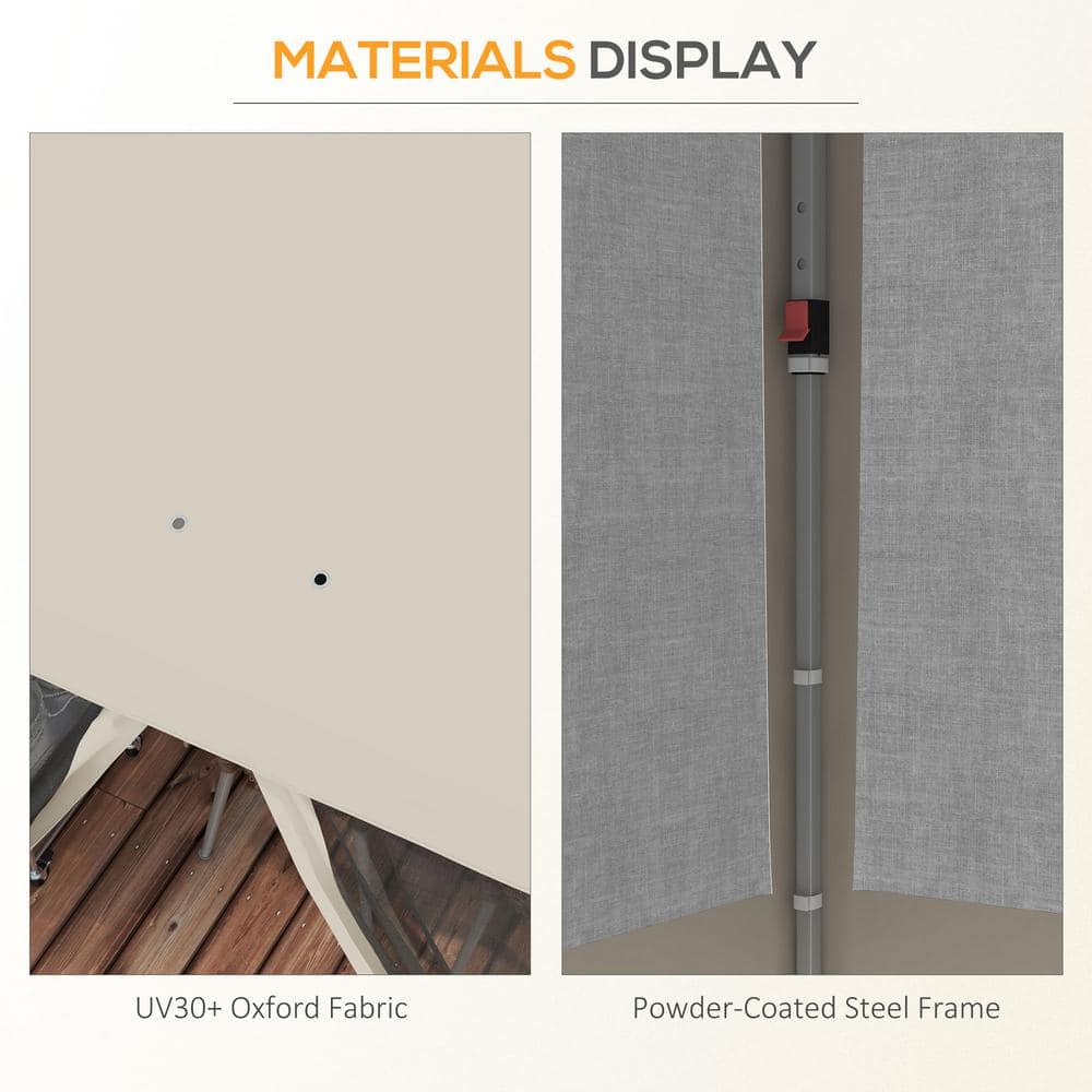 Beige 10' x 10' Pop Up Canopy Tent with Mesh Curtains