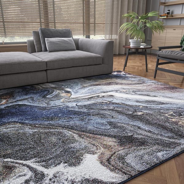 Tayse Rugs Reina Abstract Orange 5 ft. x 7 ft. Indoor Area Rug
