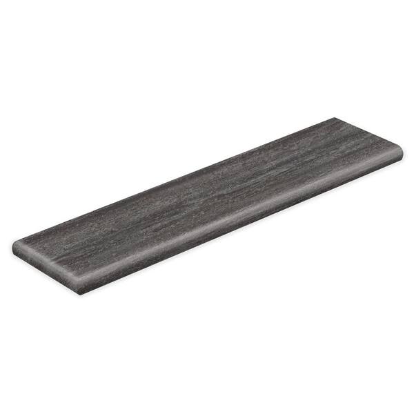 Cap A Tread Catalina Grey 94 in. L x 12-1/8 in. W x 1-11/16 in. T Vinyl Overlay Left Return to Cover Stairs 1 in. T