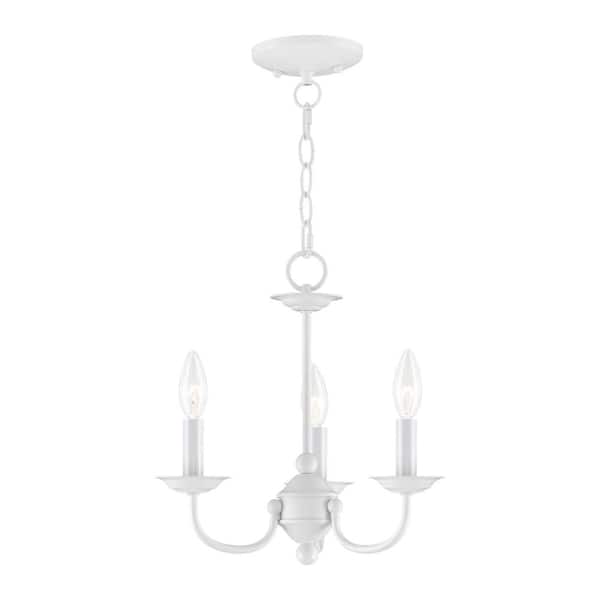 AVIANCE LIGHTING Callahan 14 in. 3-Light White Convertible Mini Chandelier/Semi Flush