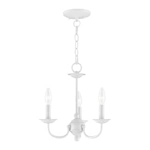 Home Basics 3-Light White Chandelier