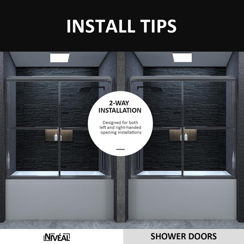 59'' Chrome Framed Sliding Tub Door with Clear Glass