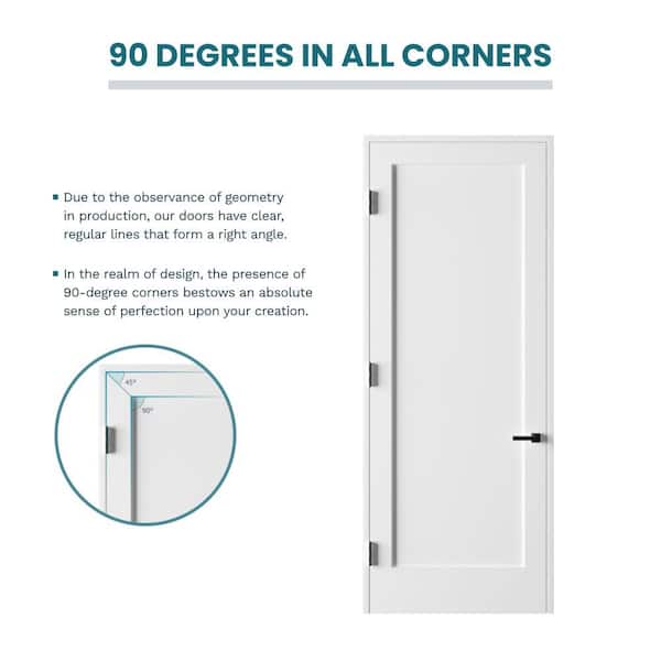 RESO 36 in. x 80 in. Right-Handed Solid Core White Primed
