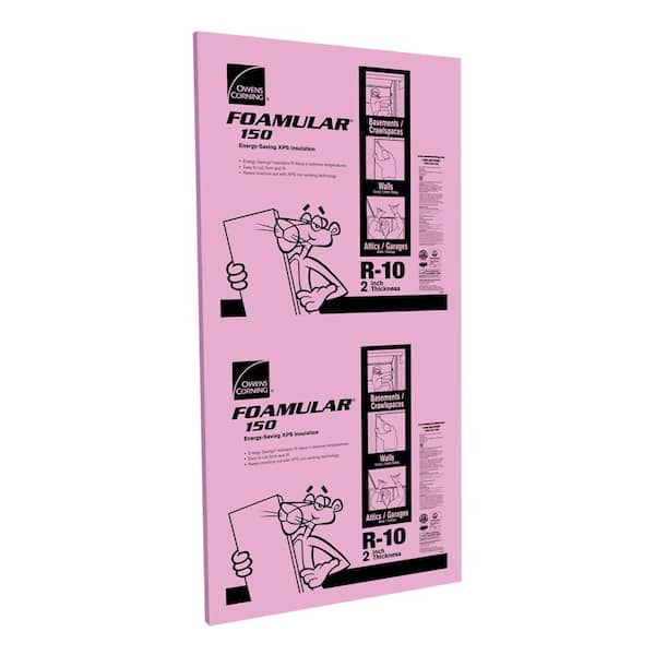 Owens Corning FOAMULAR 150 2 in. x 4 ft. x 8 ft. R-10 Unfaced Squared Edge Insulation Sheathing