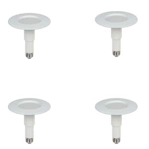 3 in. to 4 in. White Integrated LED Recessed Trim (4 Pack)