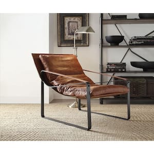 Charlie Cocoa Top Grain Leather Leather Arm Chair